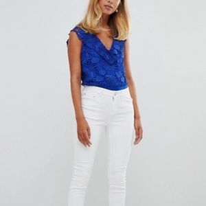 NWT Girl In Mind v neck frill bodysuit